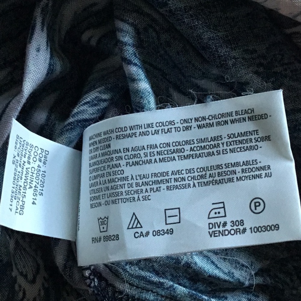 Boho Vintage America long sleeve tie top, XS - Picture 8 of 8